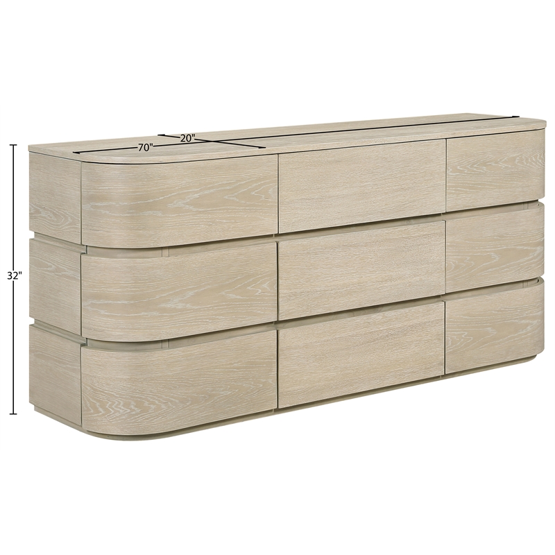 Meridian Furniture Annalise Natural Solid Wood Dresser