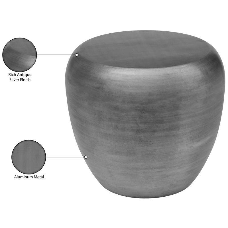 Meridian Furniture Capsule Silver Aluminum End Table