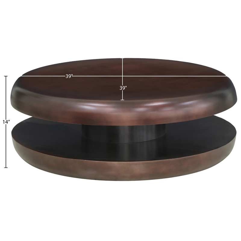 Meridian Furniture Jamison Brown Iron Coffee Table