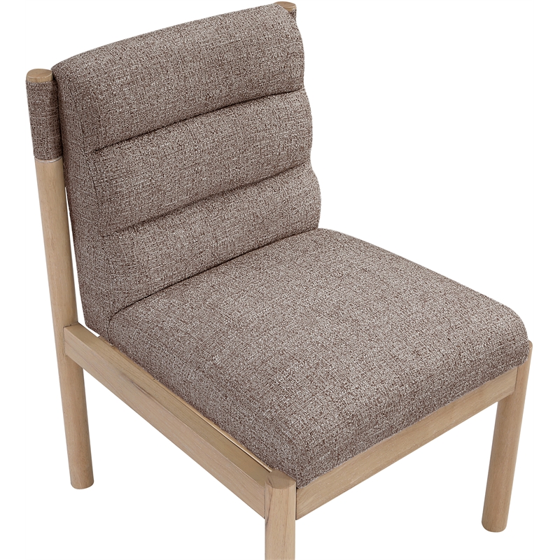 Meridian Furniture Eloura Brown Linen Textured Fabric Dining Chair (Set of 2)