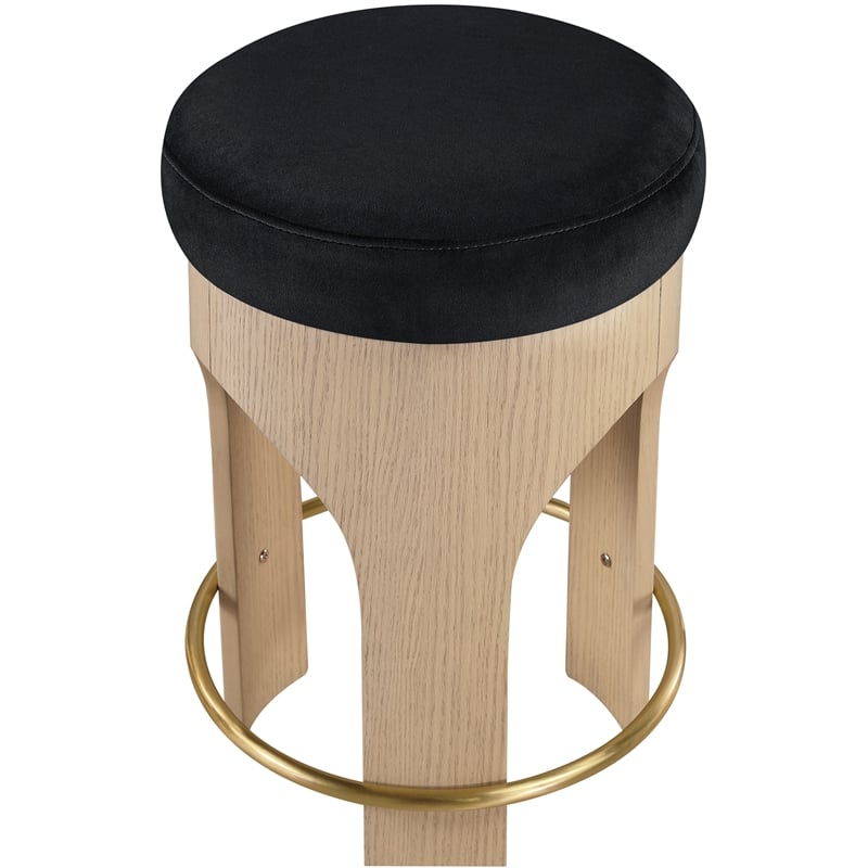 Meridian Furniture Bocceli Black Velvet Upholstered Counter Stool