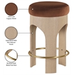 Meridian Furniture Bocceli Cognac Velvet Upholstered Counter Stool