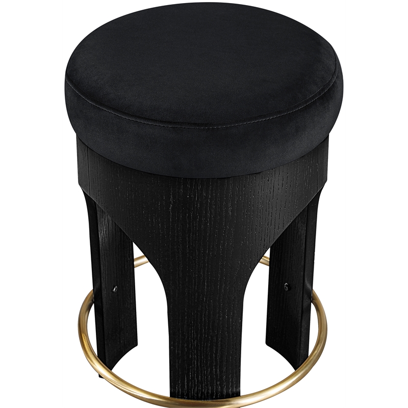 Meridian Furniture Bocceli Black Velvet Upholstered Counter Stool