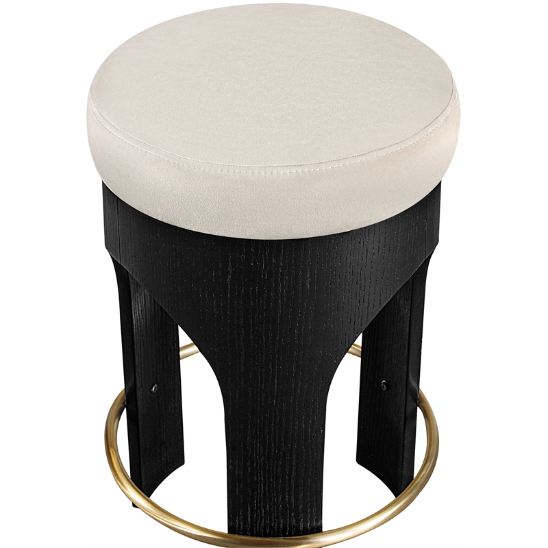 Meridian Furniture Bocceli Black Velvet Upholstered Counter Stool