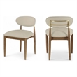 Meridian Furniture Riccio Beige Vegan Leather Dining Side Chair (Set of 2)