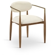 Meridian Furniture Riccio Cream Vegan Leather Dining Arm Chair (Set of 2)