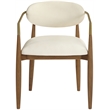 Meridian Furniture Riccio Cream Vegan Leather Dining Arm Chair (Set of 2)