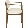 Meridian Furniture Riccio Cream Vegan Leather Dining Arm Chair (Set of 2)
