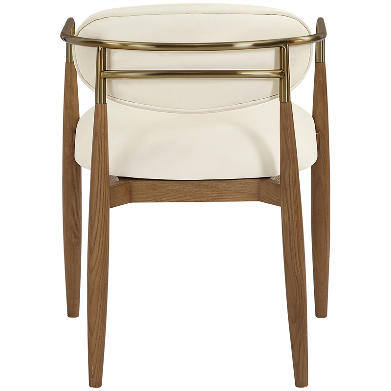 Meridian Furniture Riccio Cream Vegan Leather Dining Arm Chair (Set of 2)