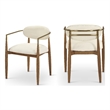Meridian Furniture Riccio Cream Vegan Leather Dining Arm Chair (Set of 2)