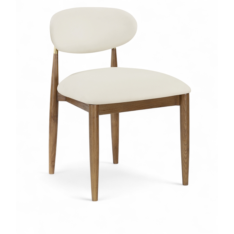Meridian Furniture Riccio Cream Vegan Leather Dining Side Chair (Set of 2)