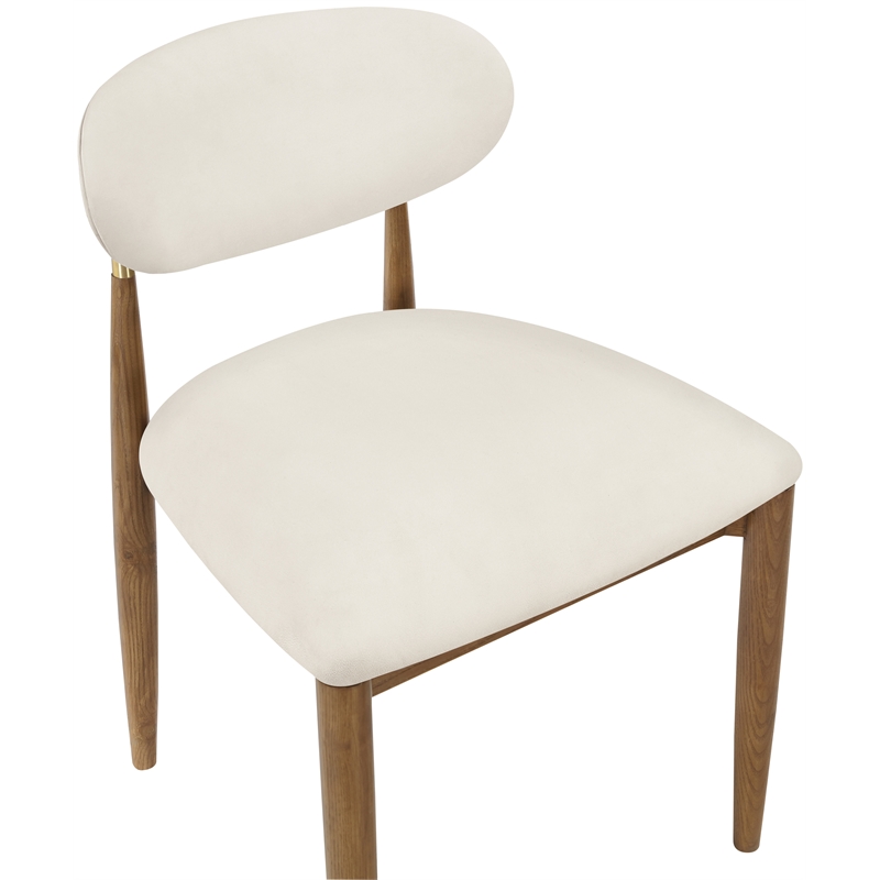 Meridian Furniture Riccio Cream Vegan Leather Dining Side Chair (Set of 2)