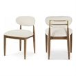 Meridian Furniture Riccio Cream Vegan Leather Dining Side Chair (Set of 2)