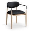 Meridian Furniture Riccio Black Vegan Leather Dining Arm Chair (Set of 2)