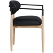 Meridian Furniture Riccio Black Vegan Leather Dining Arm Chair (Set of 2)