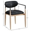 Meridian Furniture Riccio Black Vegan Leather Dining Arm Chair (Set of 2)