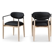 Meridian Furniture Riccio Black Vegan Leather Dining Arm Chair (Set of 2)