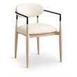 Meridian Furniture Riccio Cream Vegan Leather Dining Arm Chair (Set of 2)