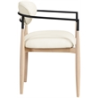 Meridian Furniture Riccio Cream Vegan Leather Dining Arm Chair (Set of 2)