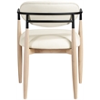 Meridian Furniture Riccio Cream Vegan Leather Dining Arm Chair (Set of 2)