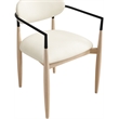 Meridian Furniture Riccio Cream Vegan Leather Dining Arm Chair (Set of 2)