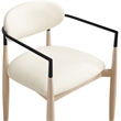 Meridian Furniture Riccio Cream Vegan Leather Dining Arm Chair (Set of 2)