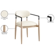 Meridian Furniture Riccio Cream Vegan Leather Dining Arm Chair (Set of 2)