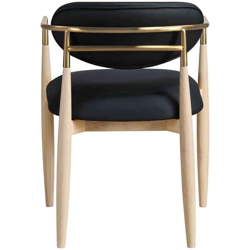 Meridian Furniture Riccio Black Vegan Leather Dining Arm Chair (Set of 2)