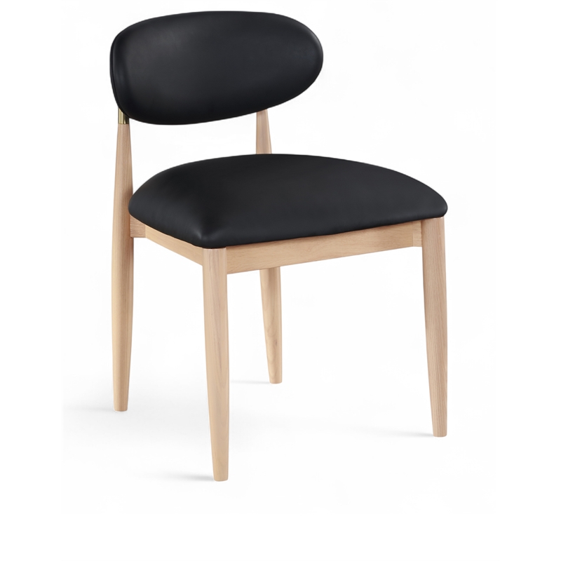 Meridian Furniture Riccio Black Vegan Leather Dining Side Chair (Set of 2)