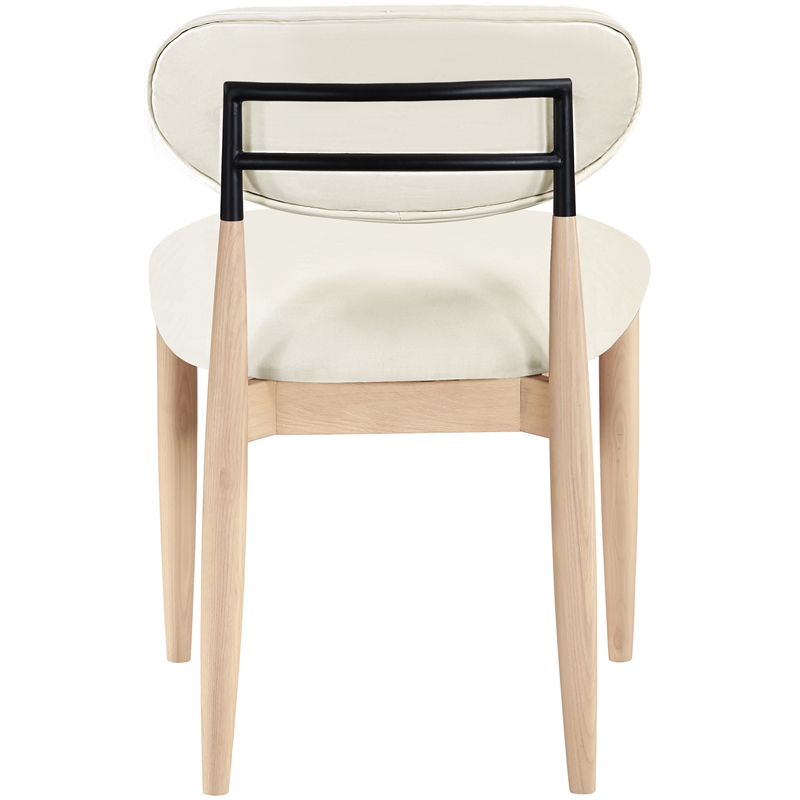 Meridian Furniture Riccio Cream Vegan Leather Dining Side Chair (Set of 2)