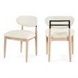 Meridian Furniture Riccio Cream Vegan Leather Dining Side Chair (Set of 2)