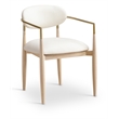 Meridian Furniture Riccio Cream Vegan Leather Dining Arm Chair (Set of 2)