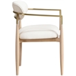 Meridian Furniture Riccio Cream Vegan Leather Dining Arm Chair (Set of 2)