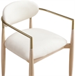 Meridian Furniture Riccio Cream Vegan Leather Dining Arm Chair (Set of 2)