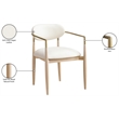 Meridian Furniture Riccio Cream Vegan Leather Dining Arm Chair (Set of 2)