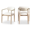 Meridian Furniture Riccio Cream Vegan Leather Dining Arm Chair (Set of 2)