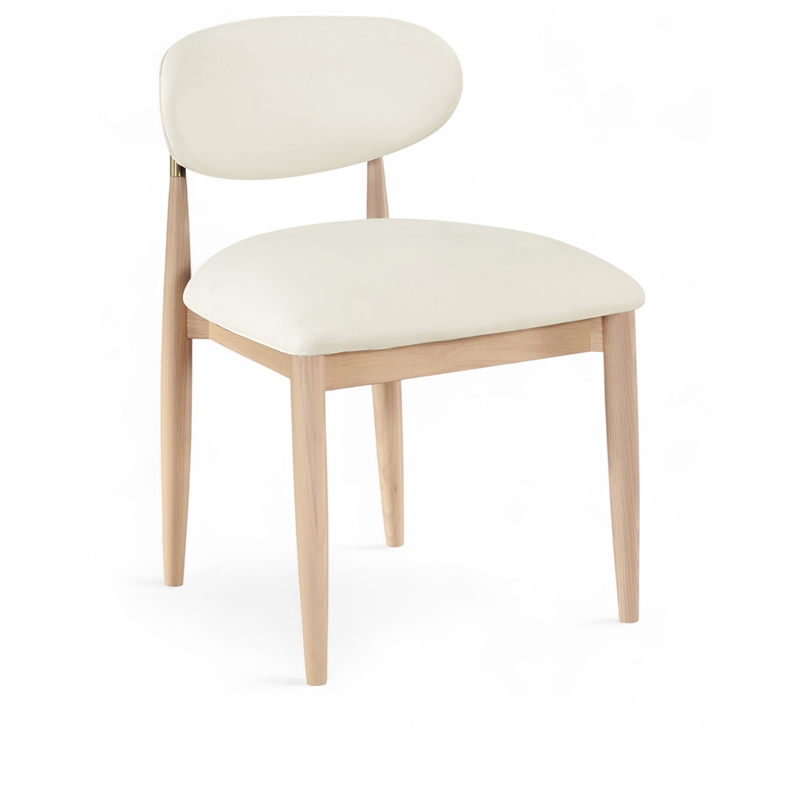 Meridian Furniture Riccio Cream Vegan Leather Dining Side Chair (Set of 2)