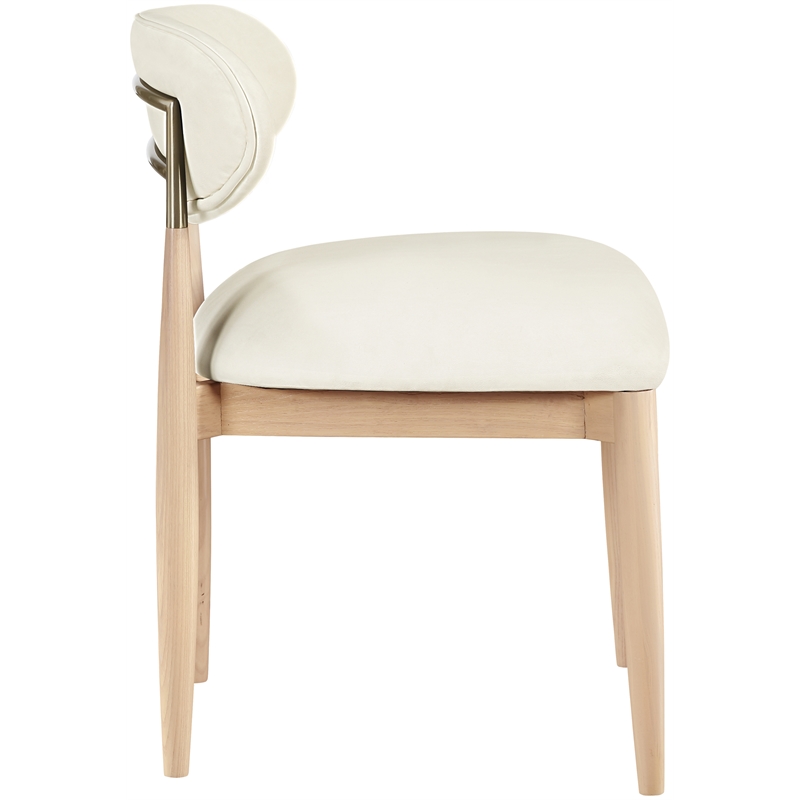 Meridian Furniture Riccio Cream Vegan Leather Dining Side Chair (Set of 2)