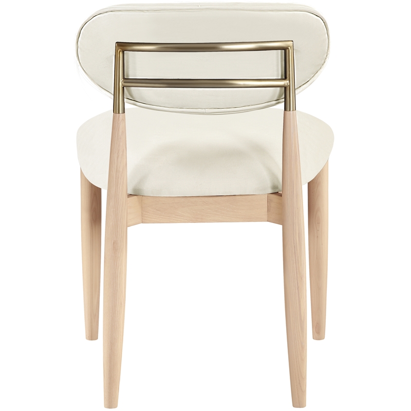 Meridian Furniture Riccio Cream Vegan Leather Dining Side Chair (Set of 2)
