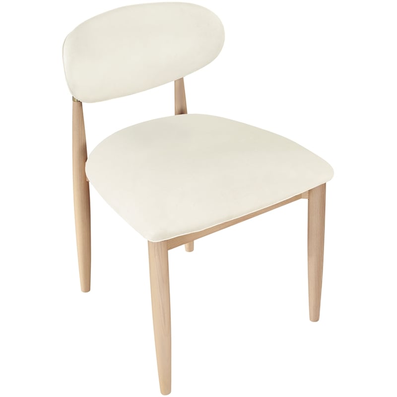 Meridian Furniture Riccio Cream Vegan Leather Dining Side Chair (Set of 2)