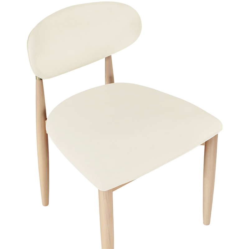 Meridian Furniture Riccio Cream Vegan Leather Dining Side Chair (Set of 2)