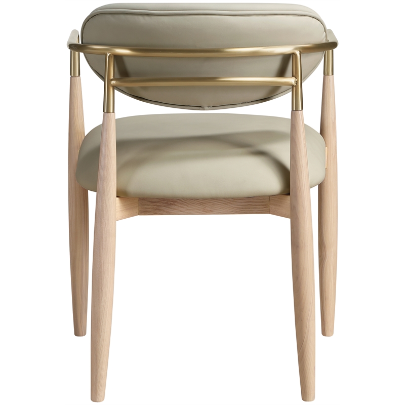 Meridian Furniture Riccio Taupe Vegan Leather Dining Arm Chair (Set of 2)