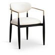 Meridian Furniture Riccio Cream Vegan Leather Dining Arm Chair (Set of 2)