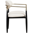 Meridian Furniture Riccio Cream Vegan Leather Dining Arm Chair (Set of 2)