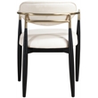 Meridian Furniture Riccio Cream Vegan Leather Dining Arm Chair (Set of 2)