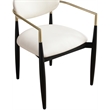 Meridian Furniture Riccio Cream Vegan Leather Dining Arm Chair (Set of 2)