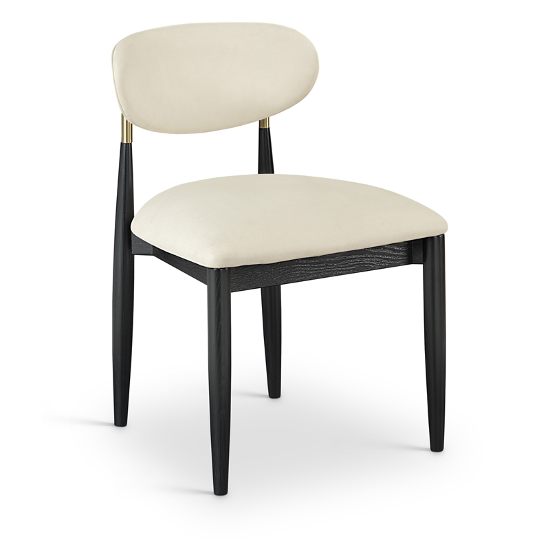 Meridian Furniture Riccio Cream Vegan Leather Dining Side Chair (Set of 2)