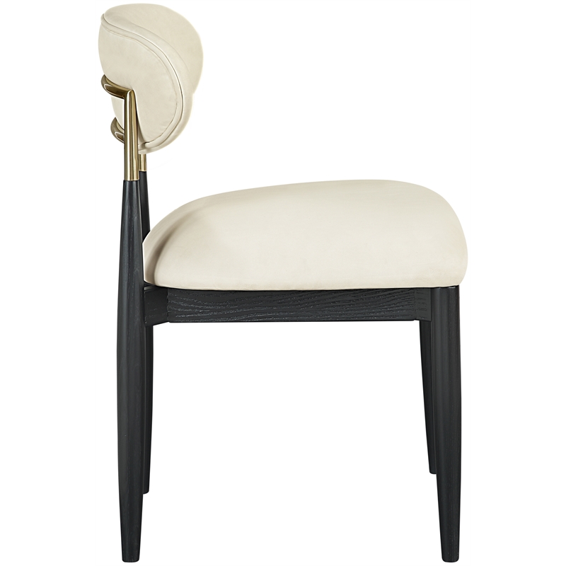 Meridian Furniture Riccio Cream Vegan Leather Dining Side Chair (Set of 2)