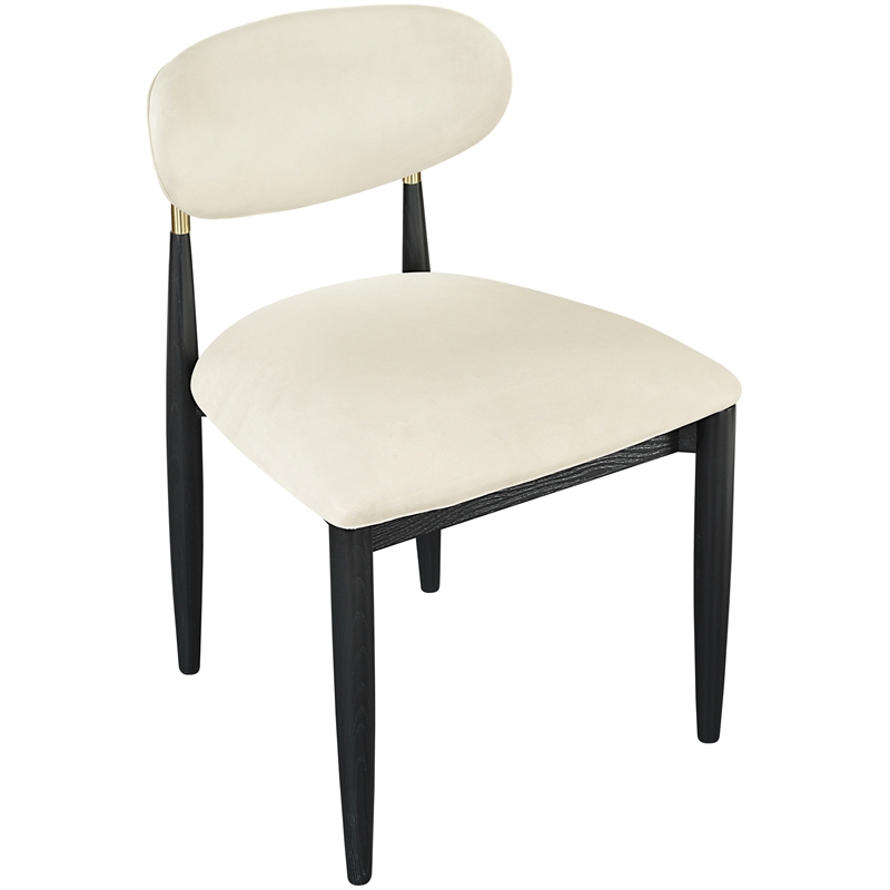 Meridian Furniture Riccio Cream Vegan Leather Dining Side Chair (Set of 2)