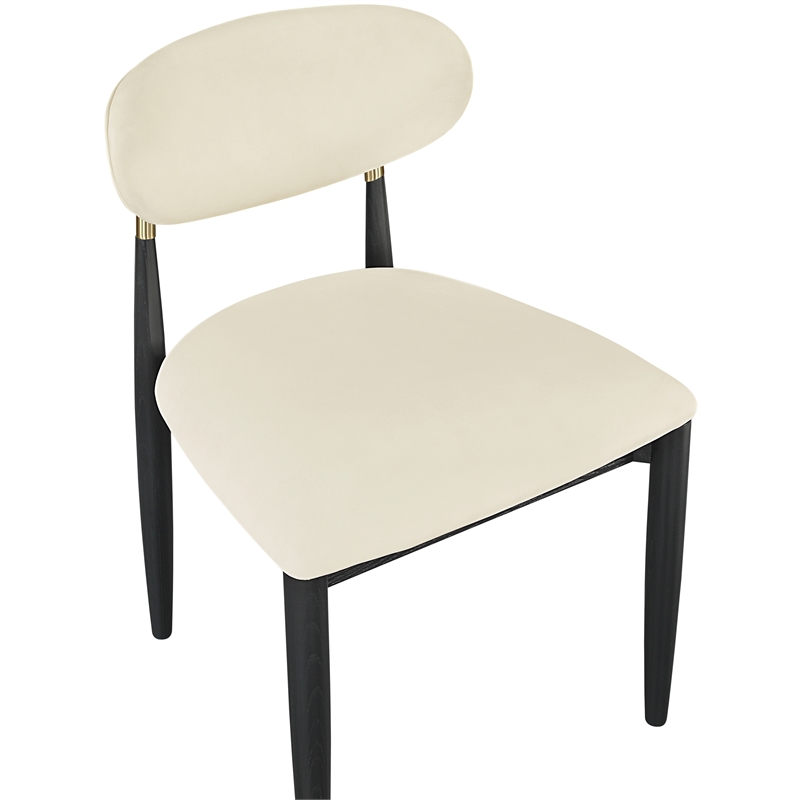 Meridian Furniture Riccio Cream Vegan Leather Dining Side Chair (Set of 2)
